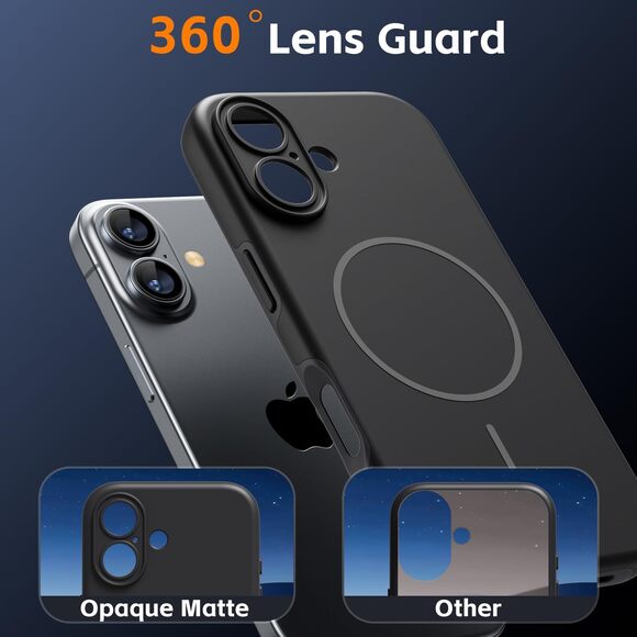 Magnetic Matte Case for iPhone 17 – Black | MagSafe | Camera Guard24 - Picture 4 of 7